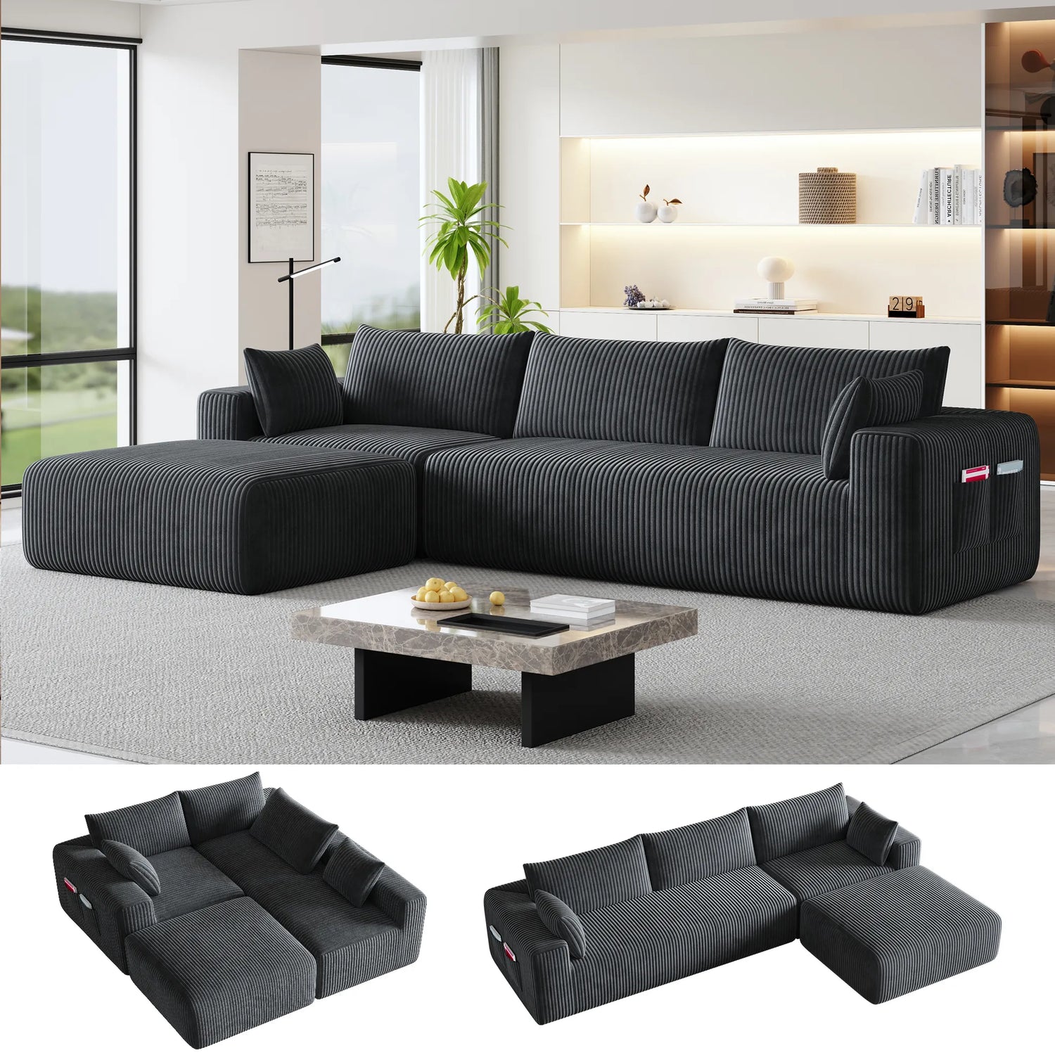 Boneless couch 4 seater