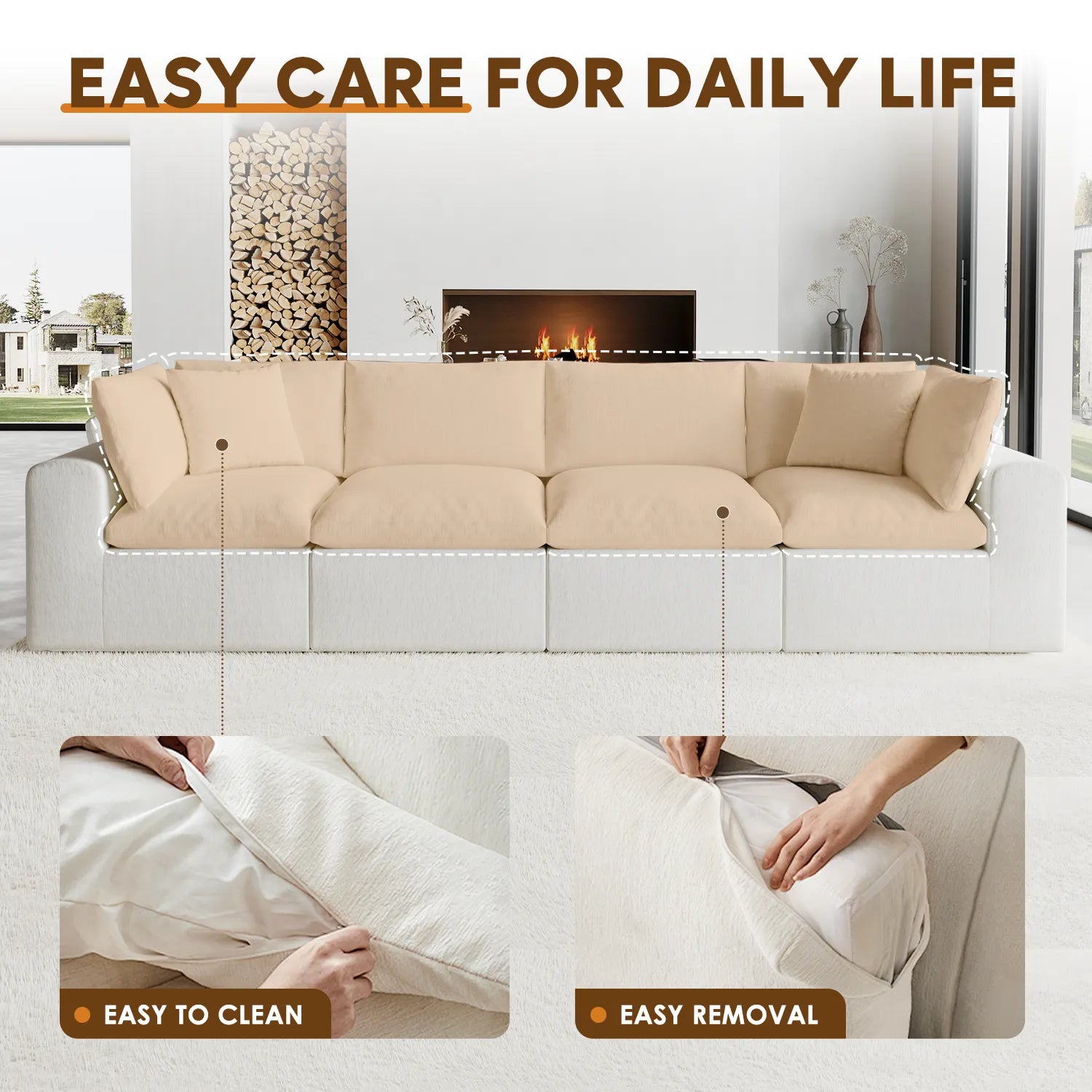 Domiqut  8-Seater Cloud Couch for Living Room