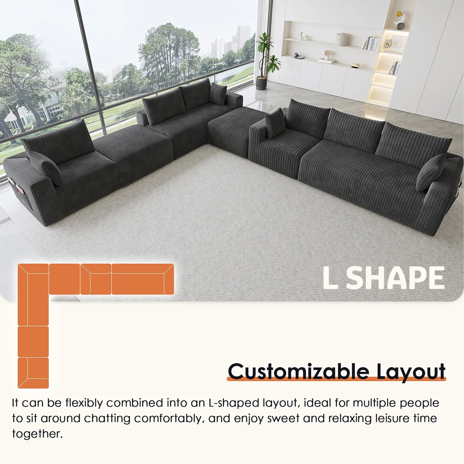 Boneless couch-8 seater