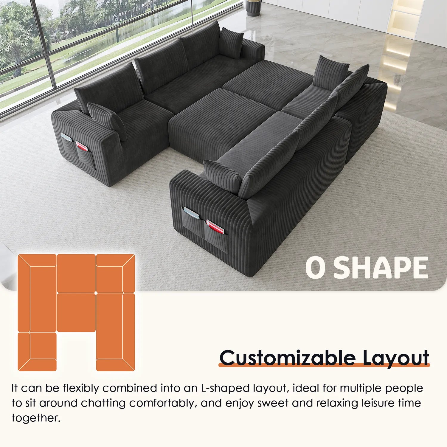 Boneless couch-8 seater