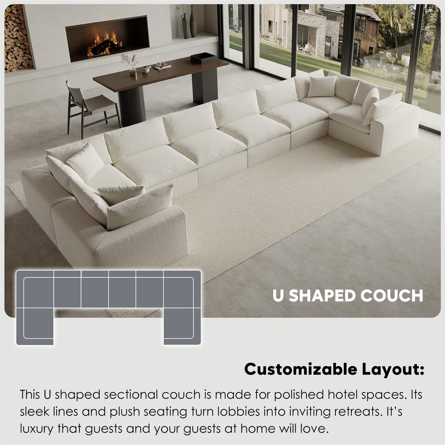 Domiqut  8-Seater Cloud Couch for Living Room