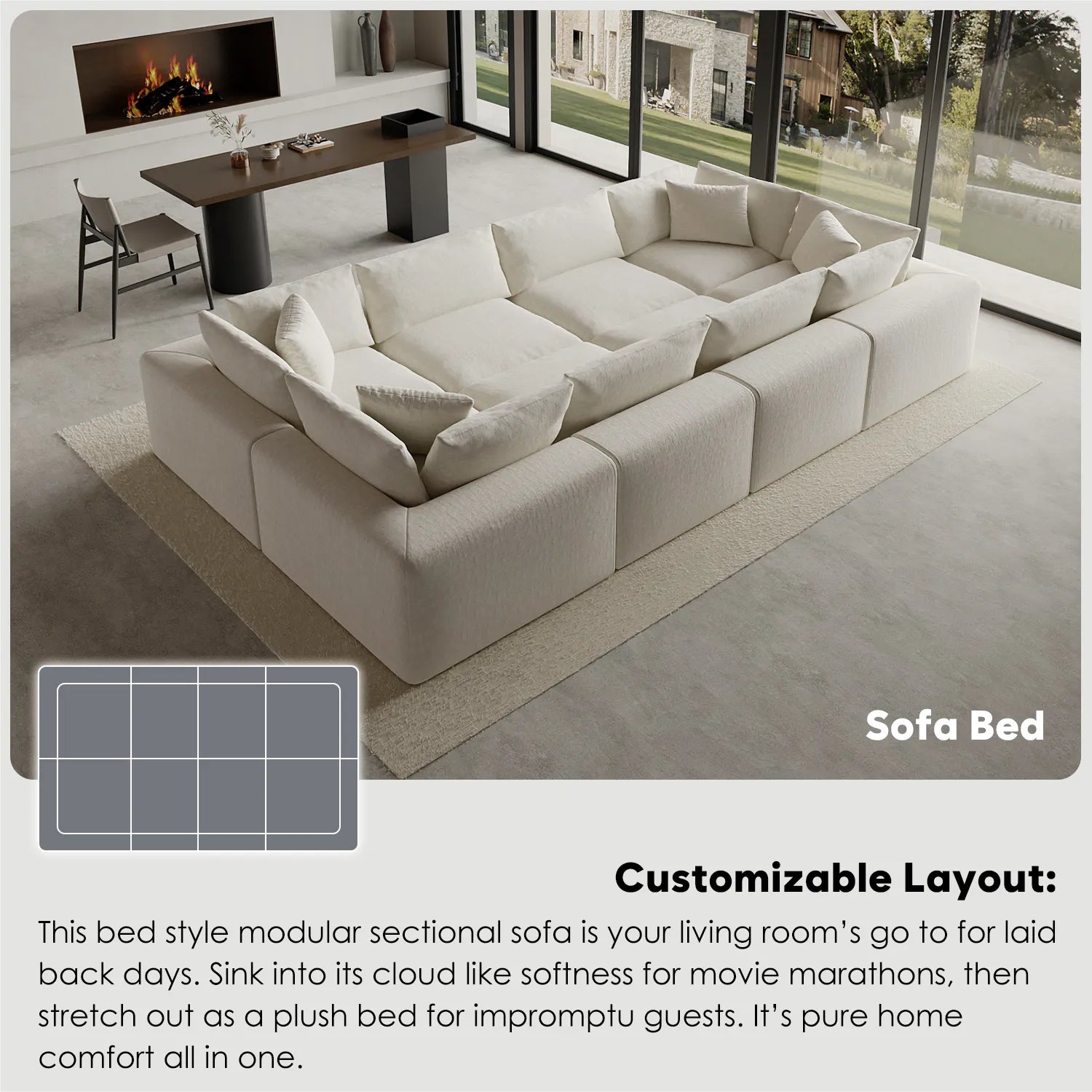 Domiqut  8-Seater Cloud Couch for Living Room