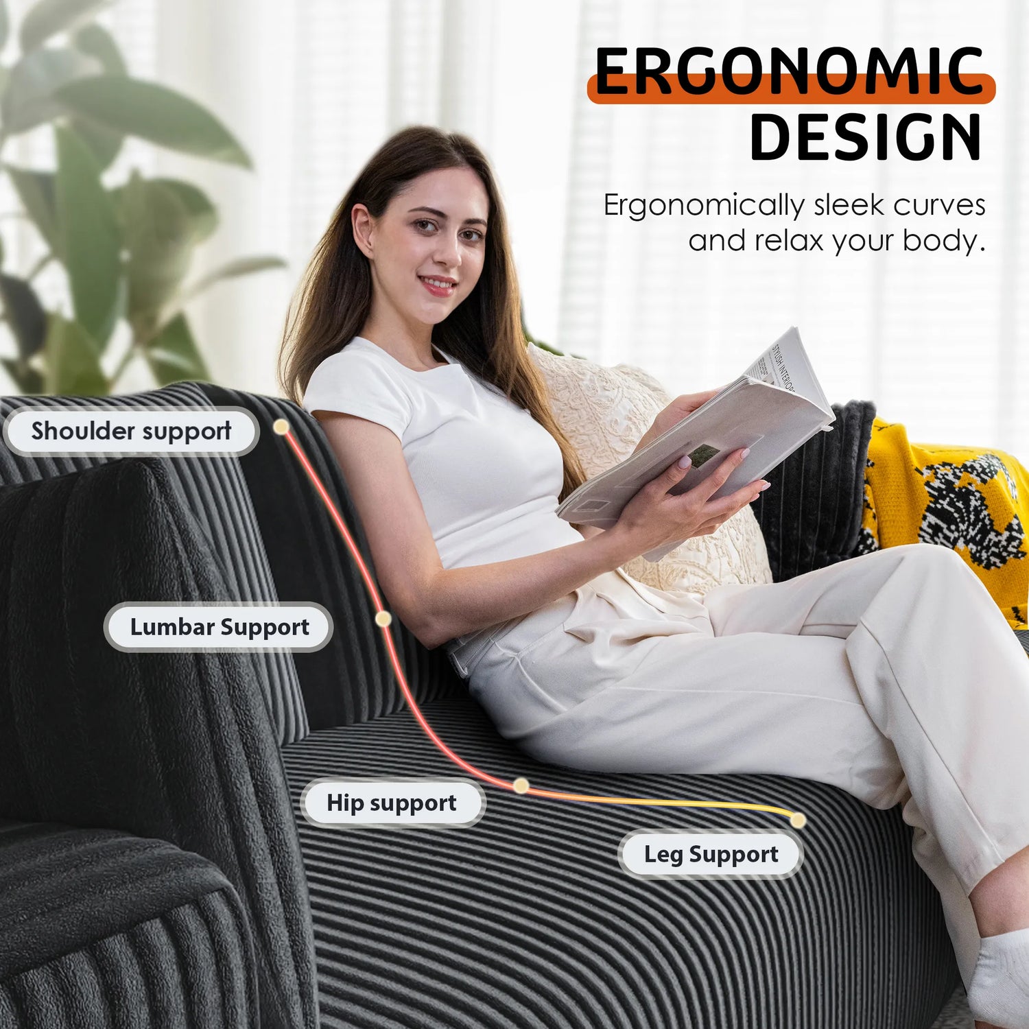 Boneless couch 4 seater