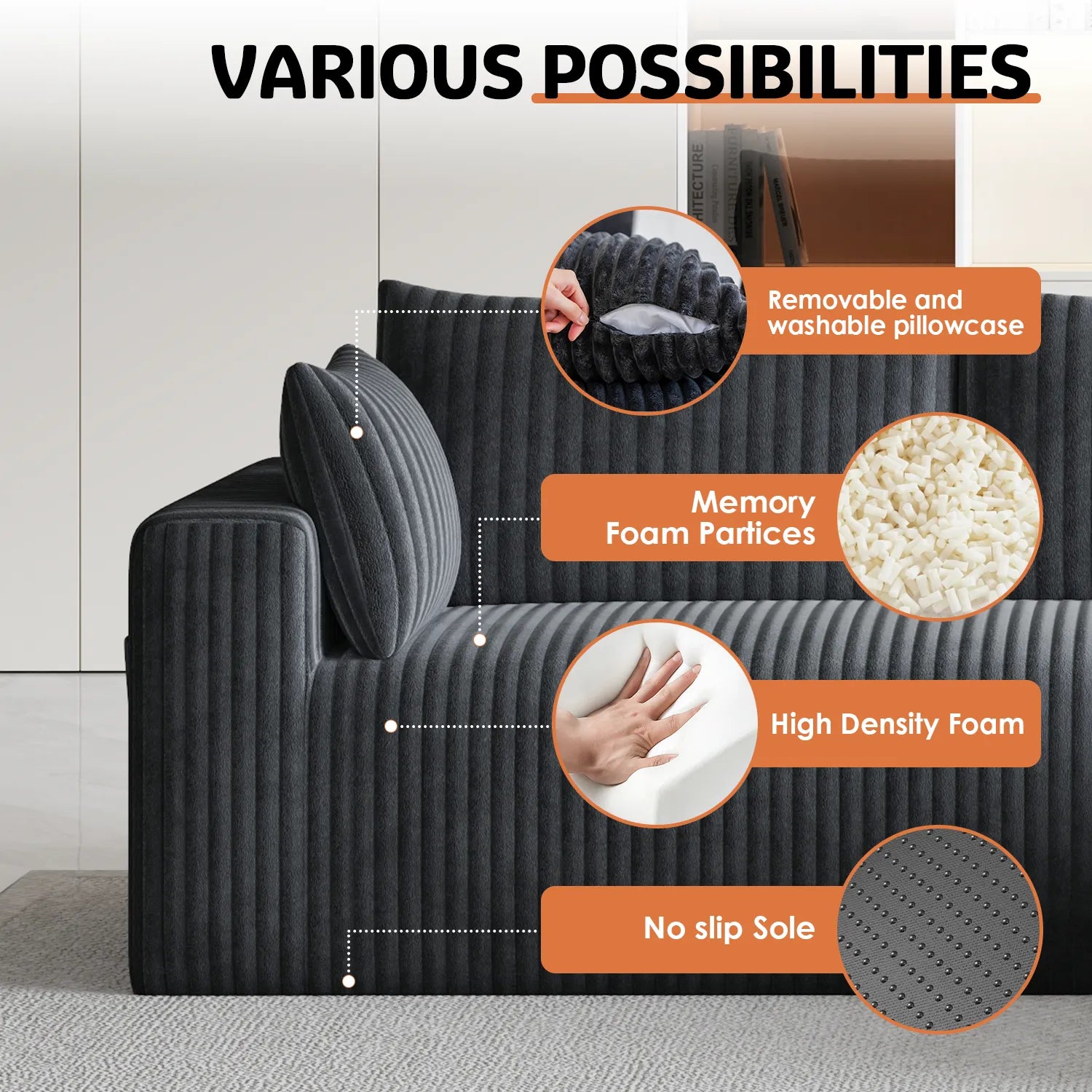 Boneless couch-8 seater
