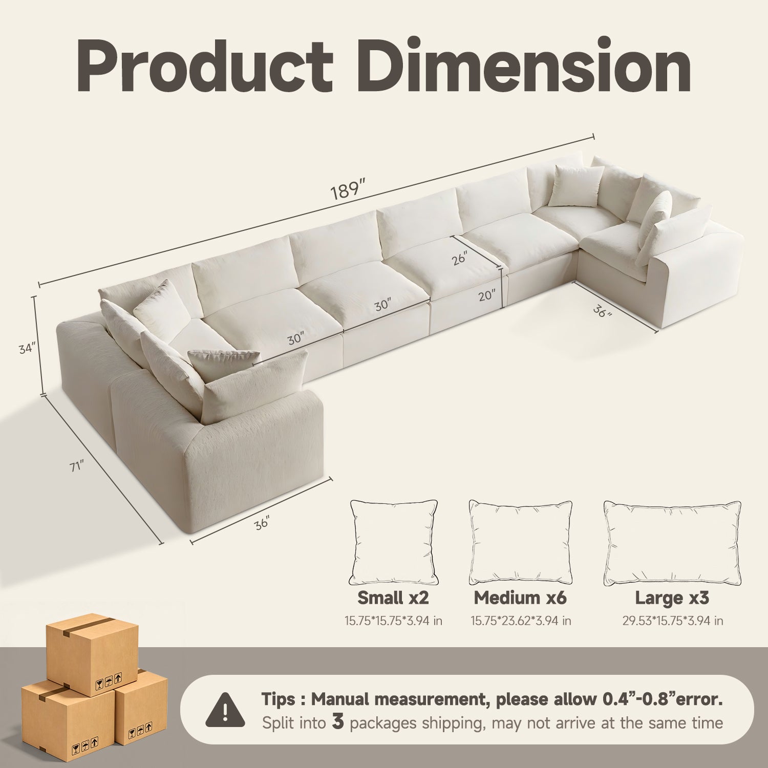 Domiqut  Cloud Couch for Living Room