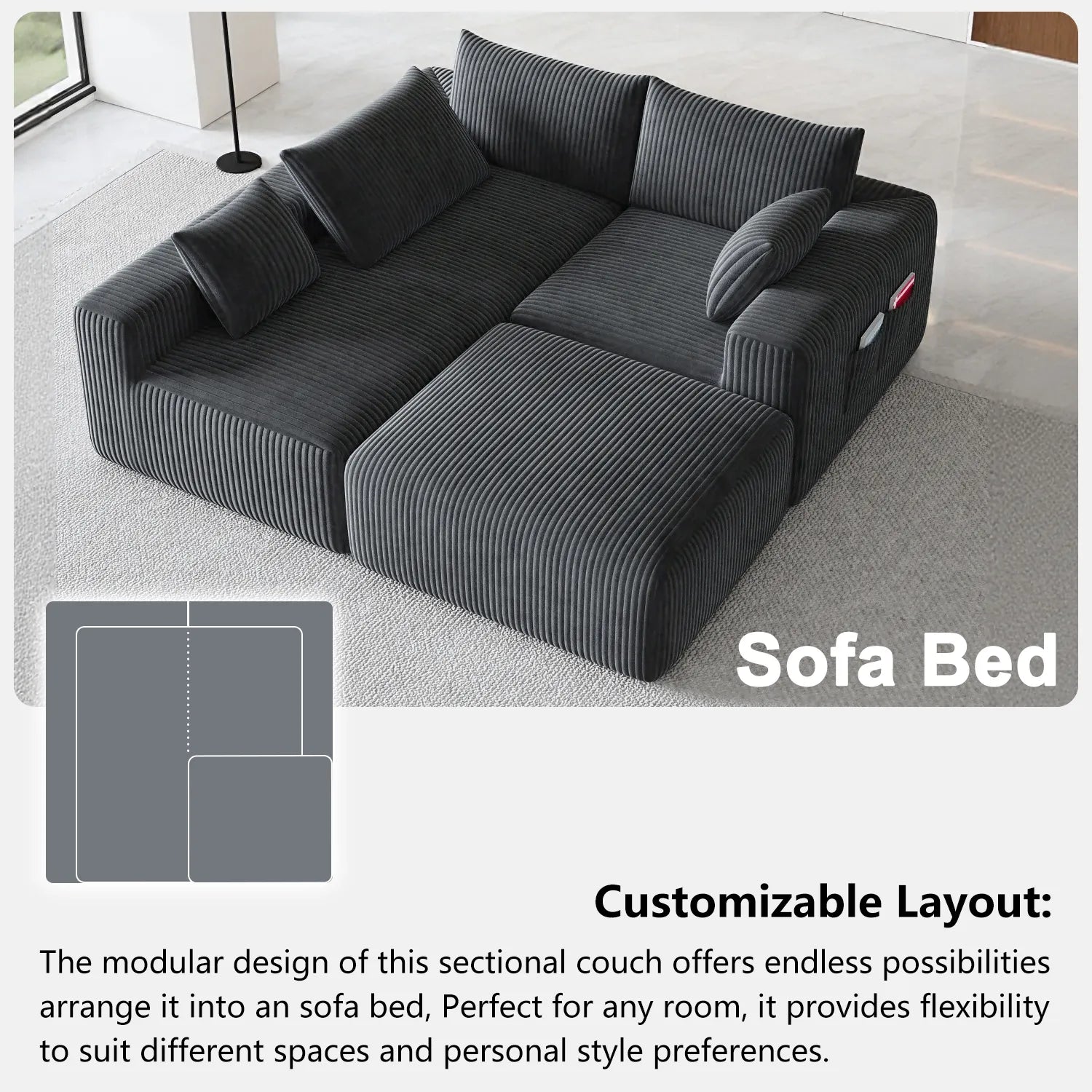 Boneless couch 4 seater