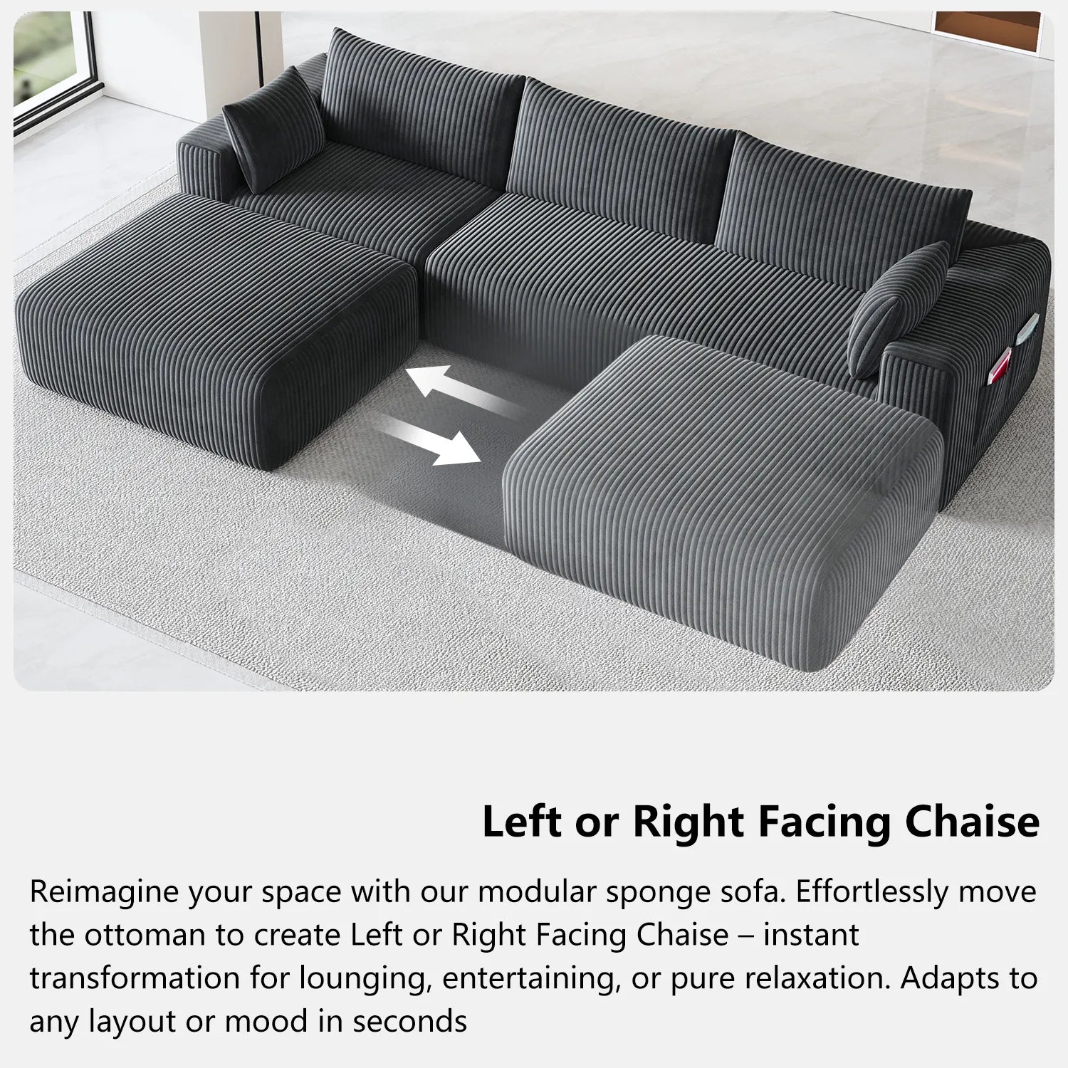 Boneless couch 4 seater