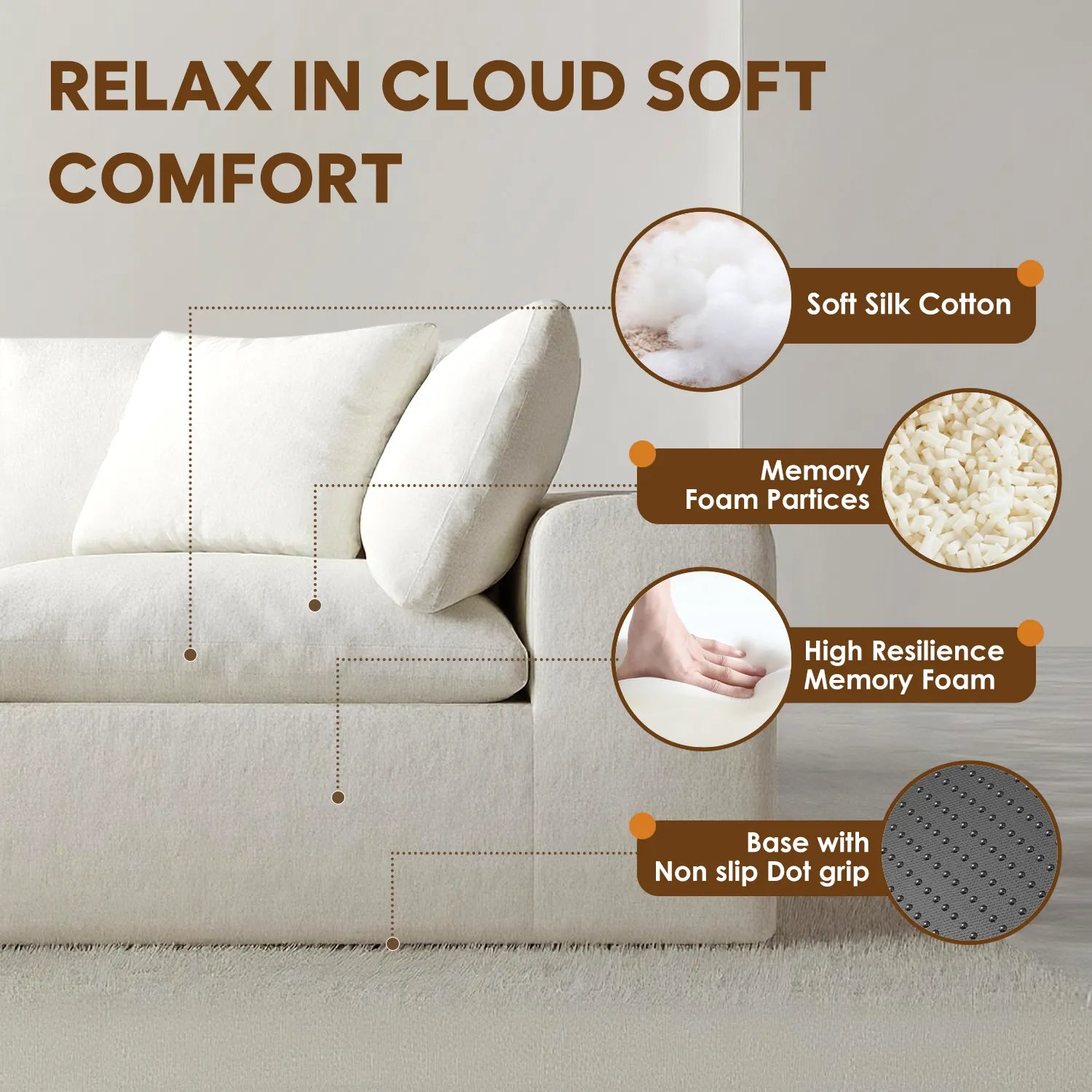 Domiqut  8-Seater Cloud Couch for Living Room