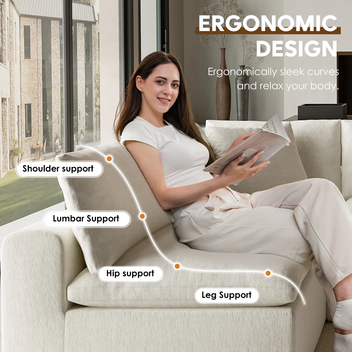 Domiqut  8-Seater Cloud Couch for Living Room