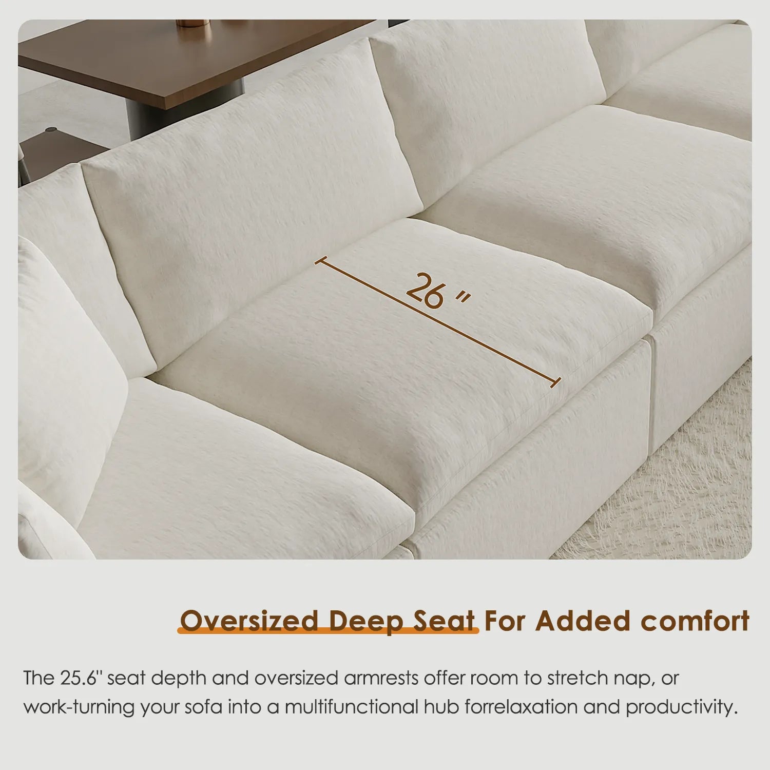 Domiqut  4-Seater Cloud Couch for Living Room
