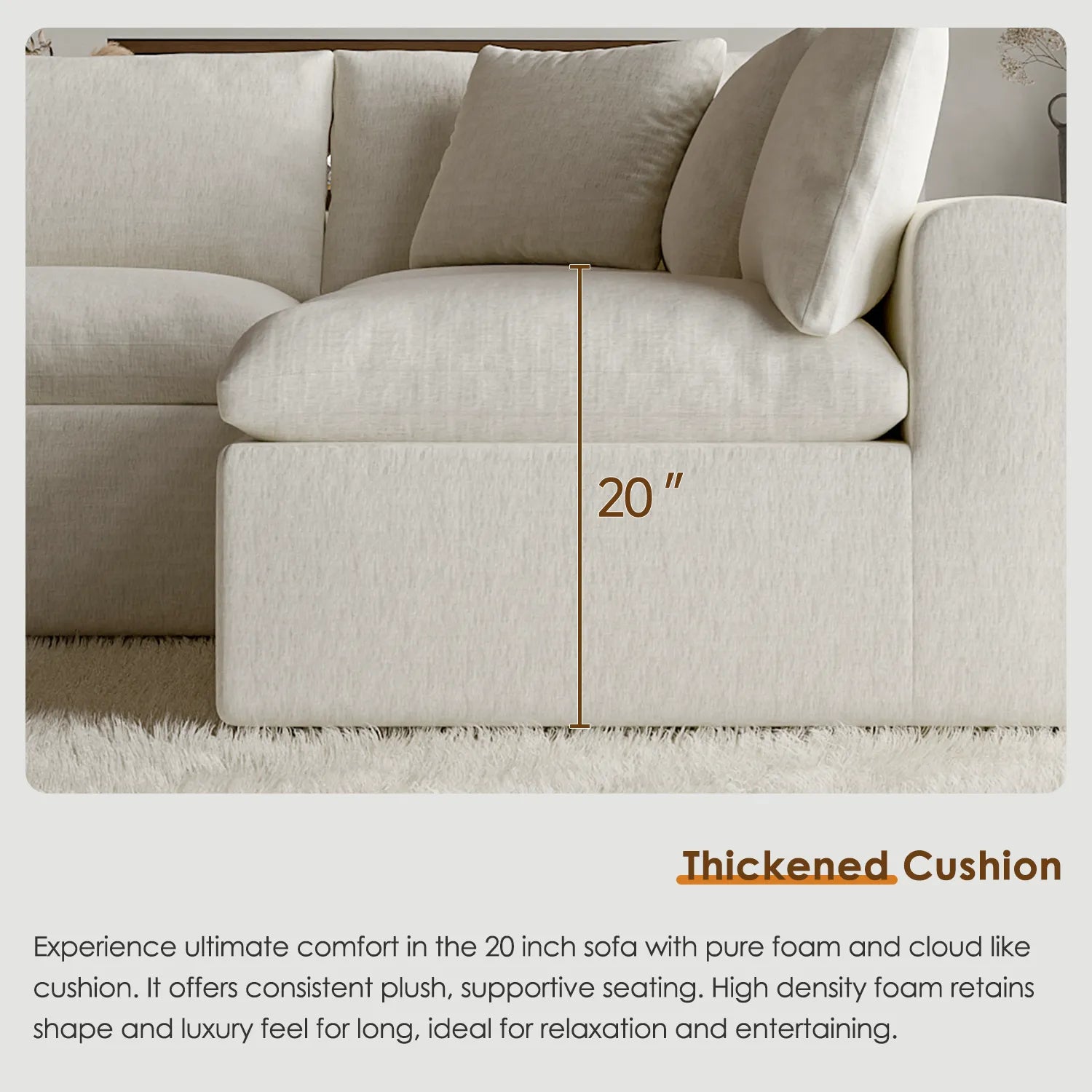 Domiqut  4-Seater Cloud Couch for Living Room